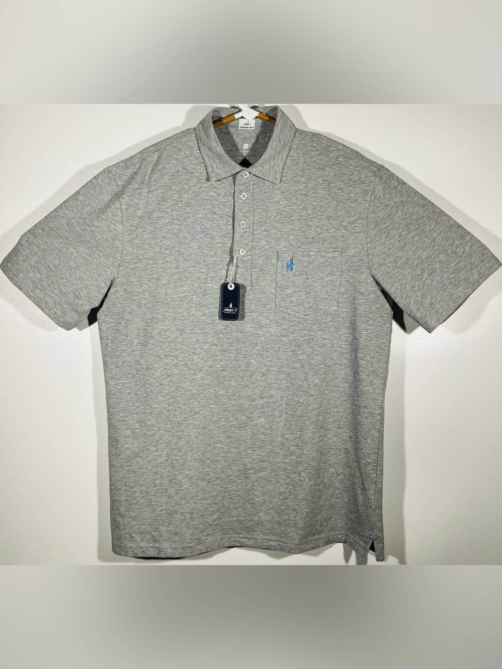 Johnnie O Hangin Out Men’s Polo Golf Surf Shirt Heather Gray Size Medium NWT